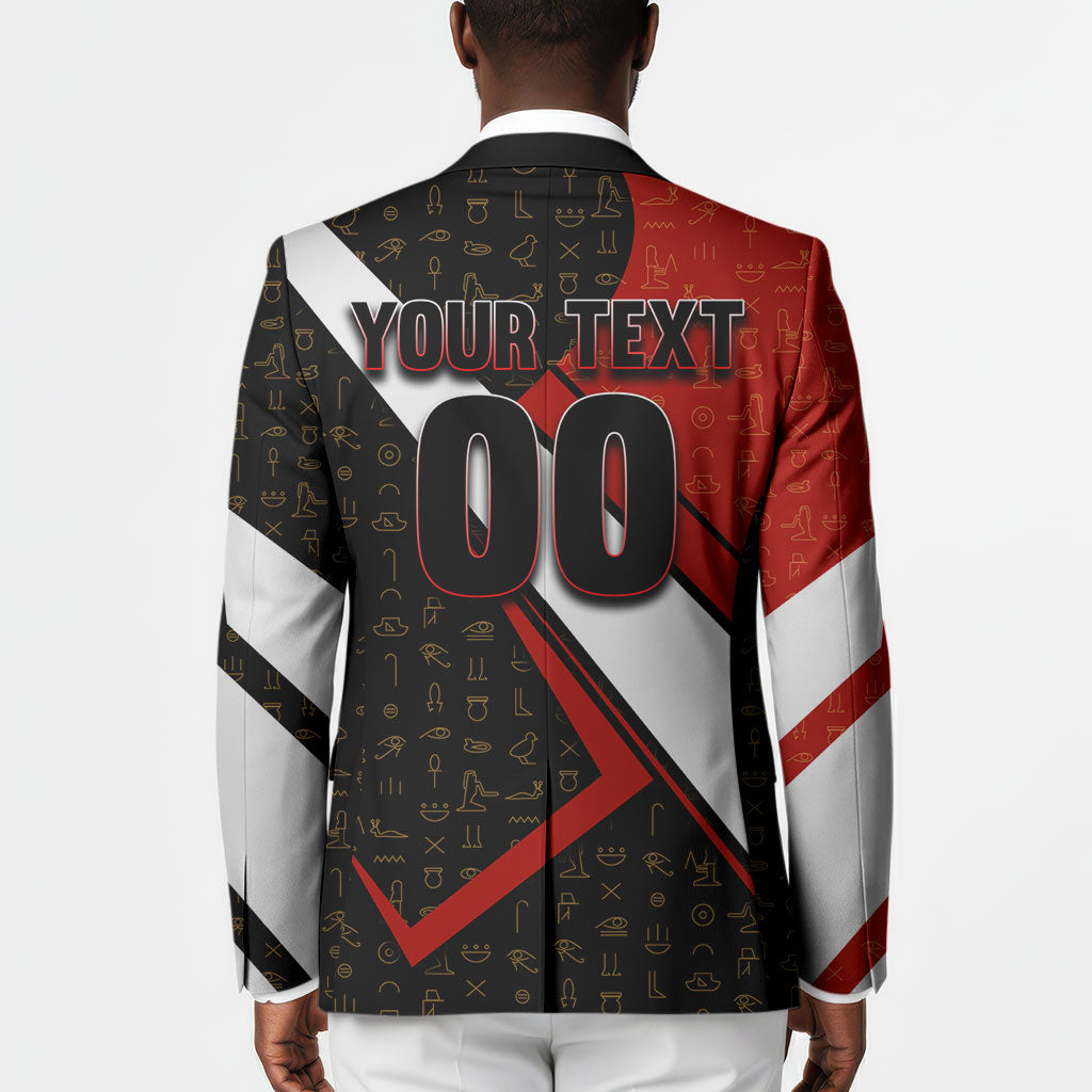 Personalized Egypt Soccer Sobek Crocodile Mascot Blazer Ancient Egyptian Hieroglyphic Stripe