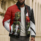 Personalized Egypt Soccer Sobek Crocodile Mascot Bomber Puffer Jacket Ancient Egyptian Hieroglyphic Stripe
