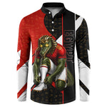 Personalized Egypt Soccer Sobek Crocodile Mascot Button Sweatshirt Ancient Egyptian Hieroglyphic Stripe