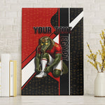 Personalized Egypt Soccer Sobek Crocodile Mascot Canvas Wall Art Ancient Egyptian Hieroglyphic Stripe