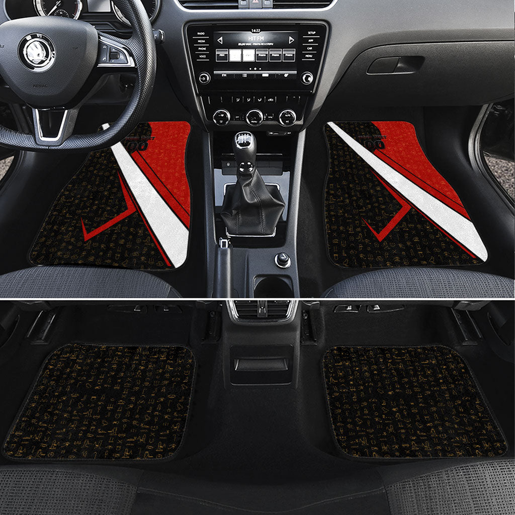 Personalized Egypt Soccer Sobek Crocodile Mascot Car Mats Ancient Egyptian Hieroglyphic Stripe