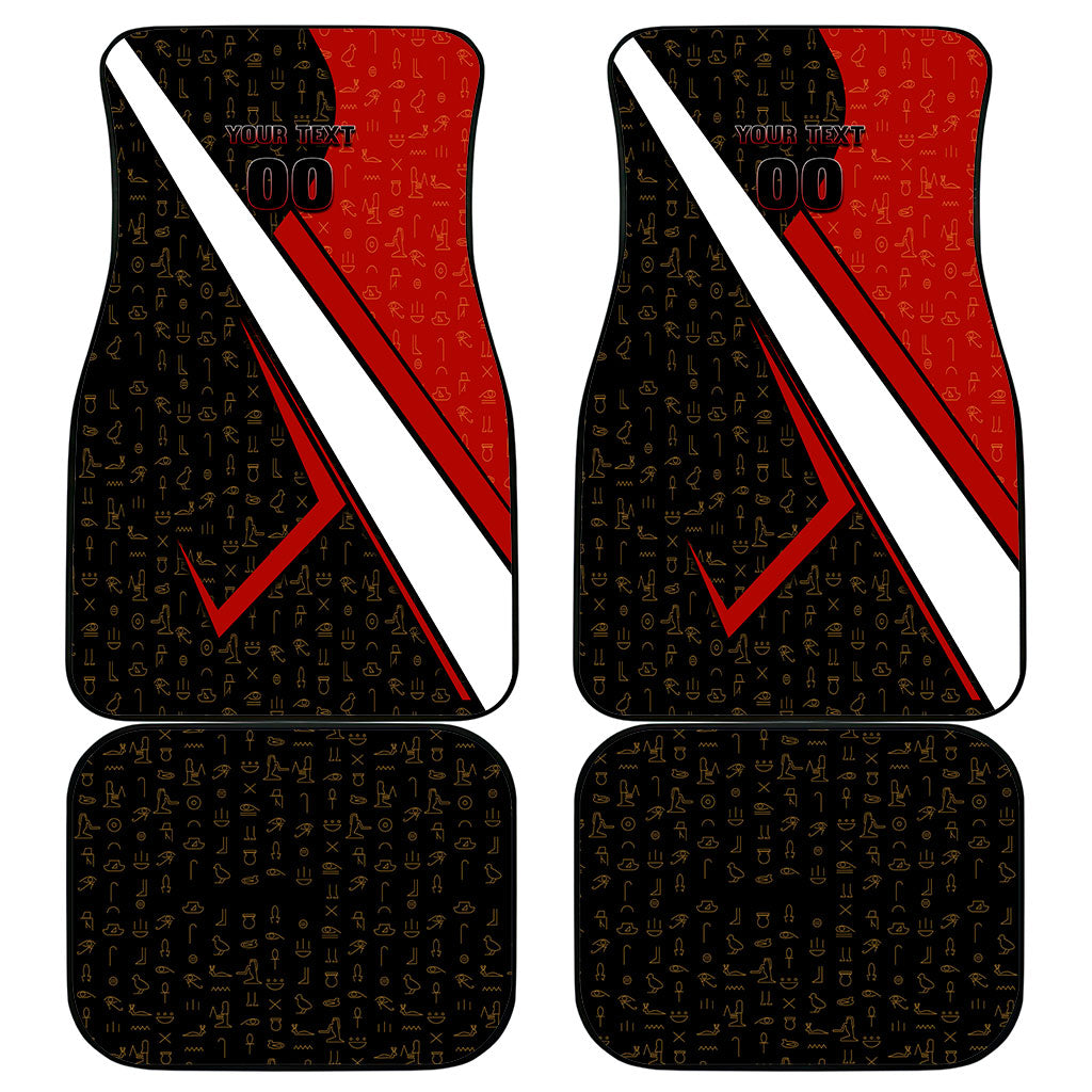 Personalized Egypt Soccer Sobek Crocodile Mascot Car Mats Ancient Egyptian Hieroglyphic Stripe