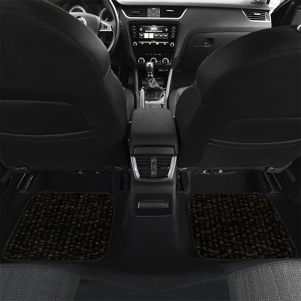 Personalized Egypt Soccer Sobek Crocodile Mascot Car Mats Ancient Egyptian Hieroglyphic Stripe