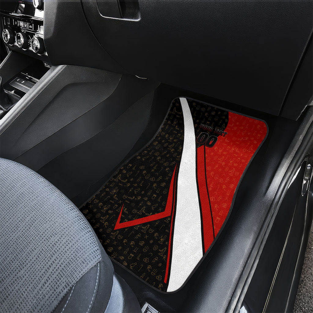 Personalized Egypt Soccer Sobek Crocodile Mascot Car Mats Ancient Egyptian Hieroglyphic Stripe