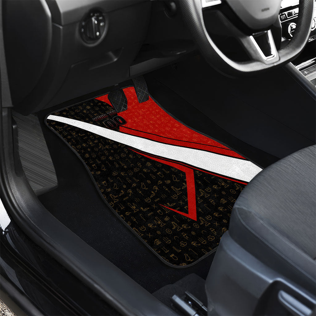 Personalized Egypt Soccer Sobek Crocodile Mascot Car Mats Ancient Egyptian Hieroglyphic Stripe