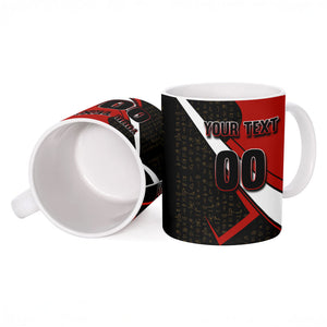Personalized Egypt Soccer Sobek Crocodile Mascot Ceramic Mug Ancient Egyptian Hieroglyphic Stripe