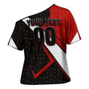 Personalized Egypt Soccer Sobek Crocodile Mascot Cross Shoulder Shirt Ancient Egyptian Hieroglyphic Stripe