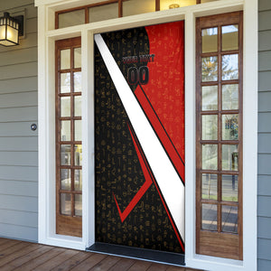 Personalized Egypt Soccer Sobek Crocodile Mascot Door Cover Ancient Egyptian Hieroglyphic Stripe