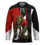 Personalized Egypt Soccer Sobek Crocodile Mascot Hockey Jersey Ancient Egyptian Hieroglyphic Stripe
