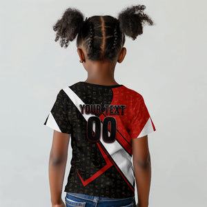Personalized Egypt Soccer Sobek Crocodile Mascot Kid T shirt Ancient Egyptian Hieroglyphic Stripe