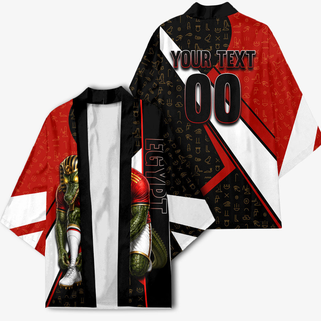 Personalized Egypt Soccer Sobek Crocodile Mascot Kimono Ancient Egyptian Hieroglyphic Stripe
