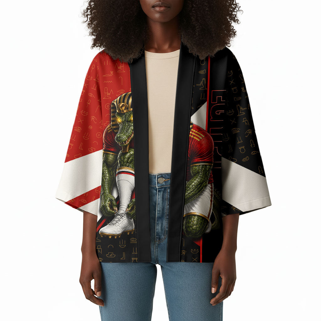 Personalized Egypt Soccer Sobek Crocodile Mascot Kimono Ancient Egyptian Hieroglyphic Stripe