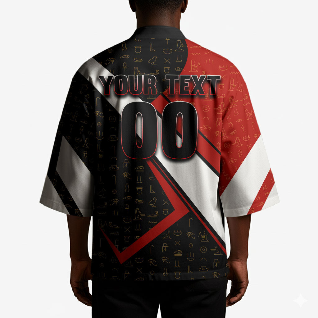 Personalized Egypt Soccer Sobek Crocodile Mascot Kimono Ancient Egyptian Hieroglyphic Stripe