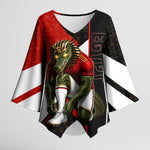 Personalized Egypt Soccer Sobek Crocodile Mascot Kimono Sleeve Blouse Ancient Egyptian Hieroglyphic Stripe