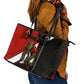 Personalized Egypt Soccer Sobek Crocodile Mascot Leather Tote Bag Ancient Egyptian Hieroglyphic Stripe