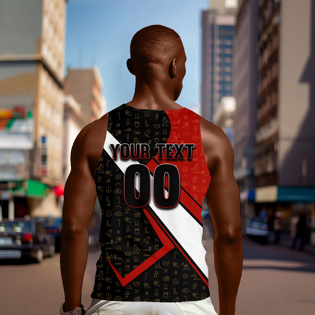 Personalized Egypt Soccer Sobek Crocodile Mascot Men Tank Top Ancient Egyptian Hieroglyphic Stripe