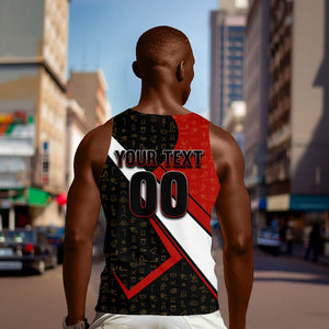 Personalized Egypt Soccer Sobek Crocodile Mascot Men Tank Top Ancient Egyptian Hieroglyphic Stripe