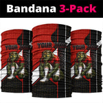Personalized Egypt Soccer Sobek Crocodile Mascot Neck Gaiter Ancient Egyptian Hieroglyphic Stripe