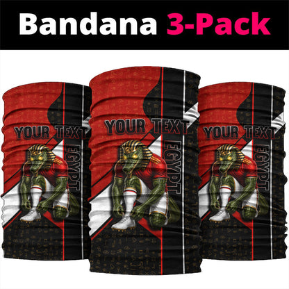 Personalized Egypt Soccer Sobek Crocodile Mascot Neck Gaiter Ancient Egyptian Hieroglyphic Stripe