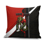 Personalized Egypt Soccer Sobek Crocodile Mascot Pillow Cover Ancient Egyptian Hieroglyphic Stripe