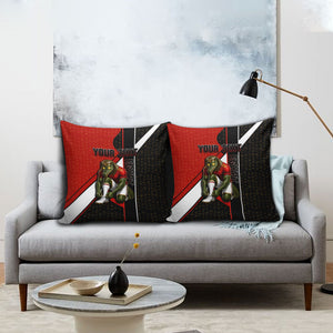 Personalized Egypt Soccer Sobek Crocodile Mascot Pillow Cover Ancient Egyptian Hieroglyphic Stripe