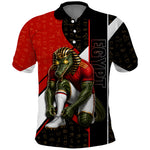 Personalized Egypt Soccer Sobek Crocodile Mascot Polo Shirt Ancient Egyptian Hieroglyphic Stripe