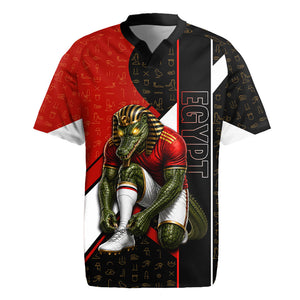 Personalized Egypt Soccer Sobek Crocodile Mascot Rugby Jersey Ancient Egyptian Hieroglyphic Stripe