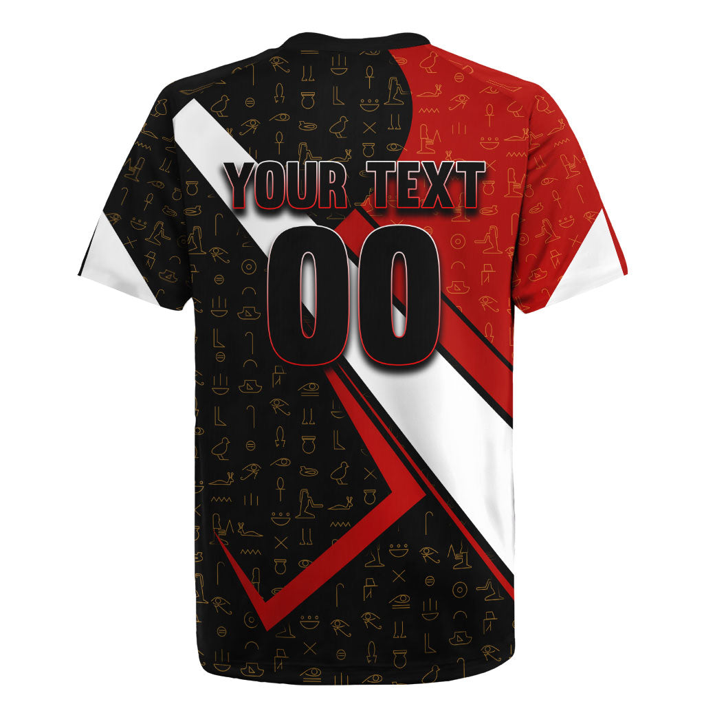 Personalized Egypt Soccer Sobek Crocodile Mascot Rugby Jersey Ancient Egyptian Hieroglyphic Stripe