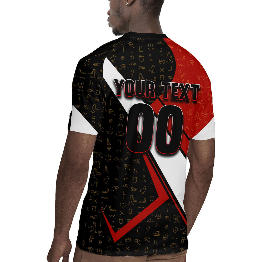 Personalized Egypt Soccer Sobek Crocodile Mascot Rugby Jersey Ancient Egyptian Hieroglyphic Stripe