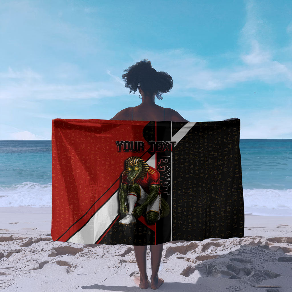 Personalized Egypt Soccer Sobek Crocodile Mascot Sarong Ancient Egyptian Hieroglyphic Stripe