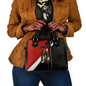 Personalized Egypt Soccer Sobek Crocodile Mascot Shoulder Handbag Ancient Egyptian Hieroglyphic Stripe