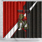 Personalized Egypt Soccer Sobek Crocodile Mascot Shower Curtain Ancient Egyptian Hieroglyphic Stripe