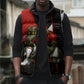 Personalized Egypt Soccer Sobek Crocodile Mascot Sleeveless Puffer Jacket Ancient Egyptian Hieroglyphic Stripe