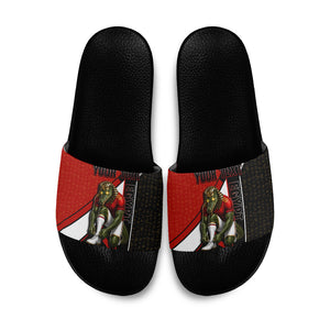 Personalized Egypt Soccer Sobek Crocodile Mascot Slide Sandals Ancient Egyptian Hieroglyphic Stripe