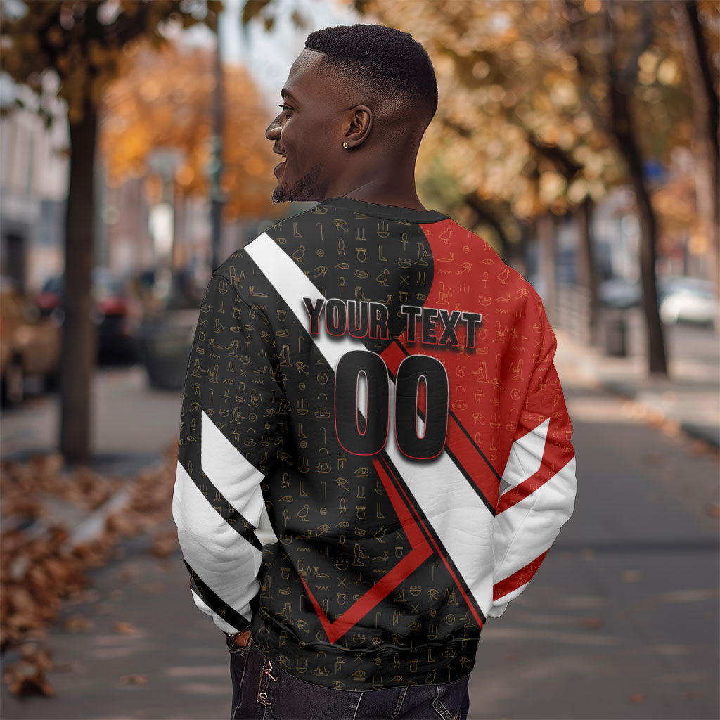 Personalized Egypt Soccer Sobek Crocodile Mascot Sweatshirt Ancient Egyptian Hieroglyphic Stripe