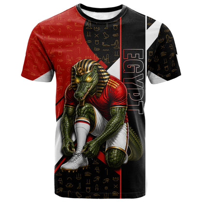 Personalized Egypt Soccer Sobek Crocodile Mascot T shirt Ancient Egyptian Hieroglyphic Stripe