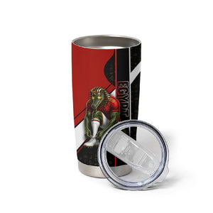 Personalized Egypt Soccer Sobek Crocodile Mascot Tumbler Cup Ancient Egyptian Hieroglyphic Stripe