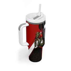 Personalized Egypt Soccer Sobek Crocodile Mascot Tumbler With Handle Ancient Egyptian Hieroglyphic Stripe