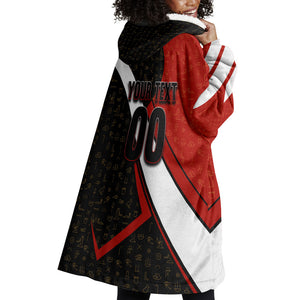 Personalized Egypt Soccer Sobek Crocodile Mascot Wearable Blanket Hoodie Ancient Egyptian Hieroglyphic Stripe