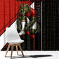 Personalized Egypt Soccer Sobek Crocodile Mascot Window Curtain Ancient Egyptian Hieroglyphic Stripe