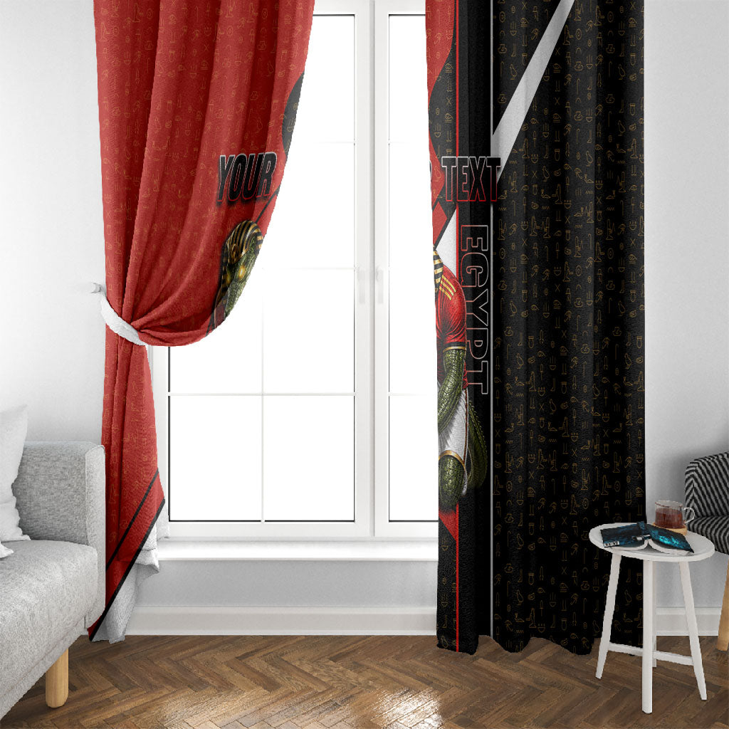 Personalized Egypt Soccer Sobek Crocodile Mascot Window Curtain Ancient Egyptian Hieroglyphic Stripe