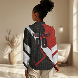 Personalized Egypt Soccer Sobek Crocodile Mascot Women Casual Shirt Ancient Egyptian Hieroglyphic Stripe