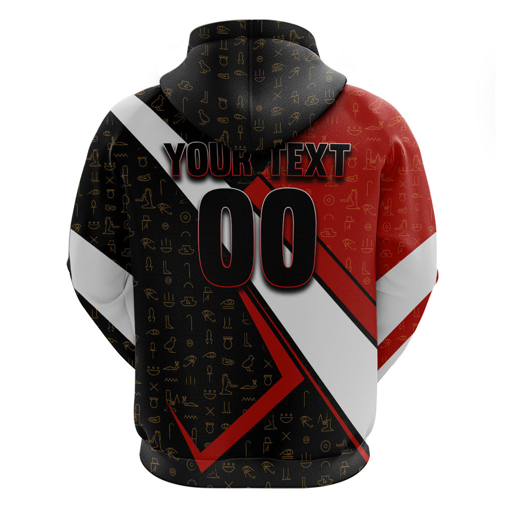 Personalized Egypt Soccer Sobek Crocodile Mascot Zip Hoodie Ancient Egyptian Hieroglyphic Stripe