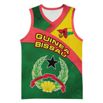 Guinea Bissau Basketball Jersey Green Yellow Red Swirl TS04