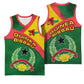 Guinea Bissau Basketball Jersey Green Yellow Red Swirl TS04