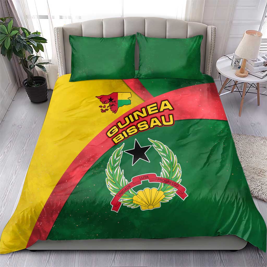 Guinea Bissau Bedding Set Green Yellow Red Swirl - African Pride