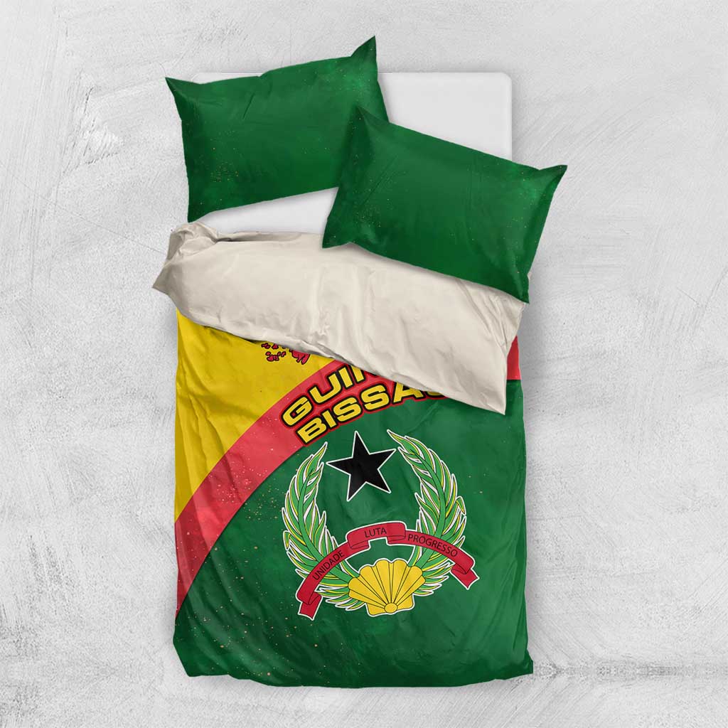 Guinea Bissau Bedding Set Green Yellow Red Swirl - African Pride