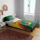 Guinea Bissau Bedding Set Green Yellow Red Swirl - African Pride