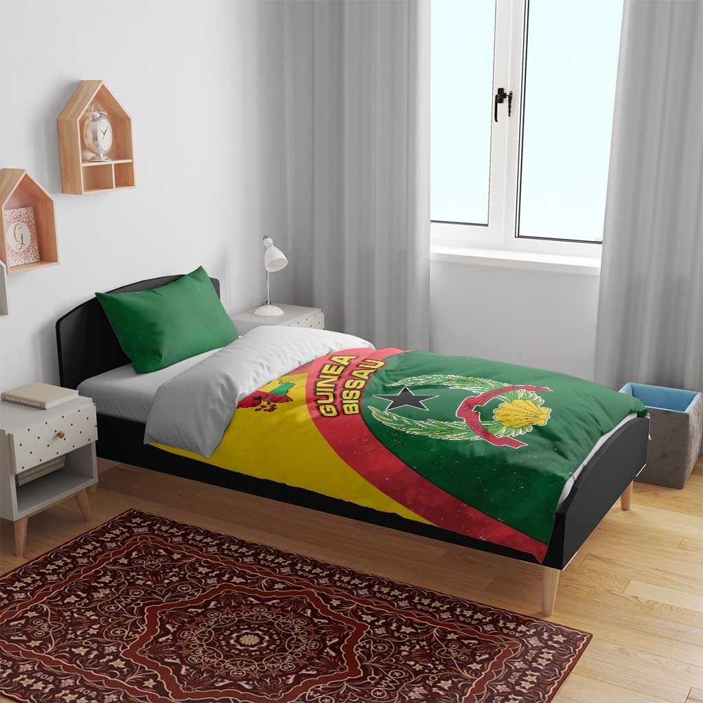 Guinea Bissau Bedding Set Green Yellow Red Swirl - African Pride