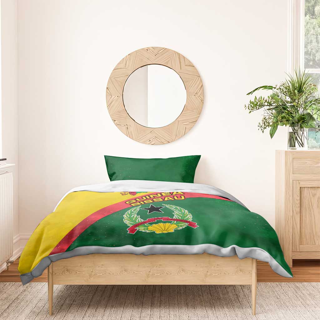 Guinea Bissau Bedding Set Green Yellow Red Swirl - African Pride